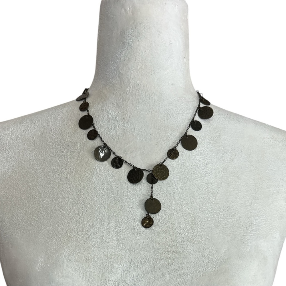 VTG Y2K Elegant brass Disc Necklace